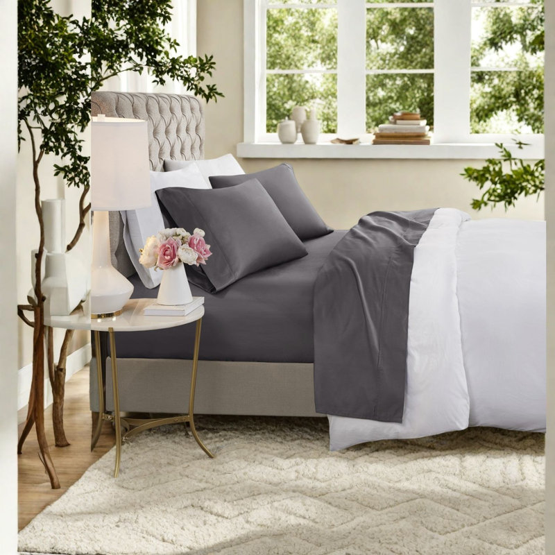 Cooling Queen Sheets & Pillowcases, 600 Thread Count Cotton Blend Set
