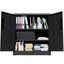 Armoire de rangement en métal avec serrure, armoire de garage 2 portes avec 2 tablettes réglables, classeur en acier robuste pour la maison, le bureau, le garage et l'école (noir, H 35,4 po)