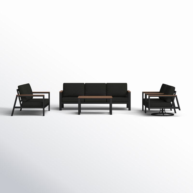Ensemble de conversation Townsend avec coussins Sunbrella, Toile Sunbrella® noir