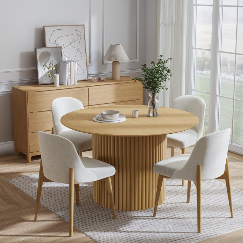 Table de salle à manger Maianh, H 30 po x L 46 po x l 46 po, Bois naturel