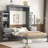 Full Size Bed In Gray With Drawer Storage And Style - Space Saving For Small Apartments Led Lights Multi Rooms Homes-1302501871-1302501864