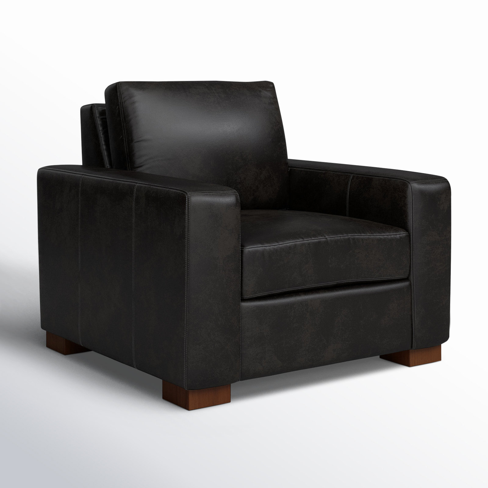 Jonie Upholstered Armchair, Revelation Steel Top Grain Genuine Leather