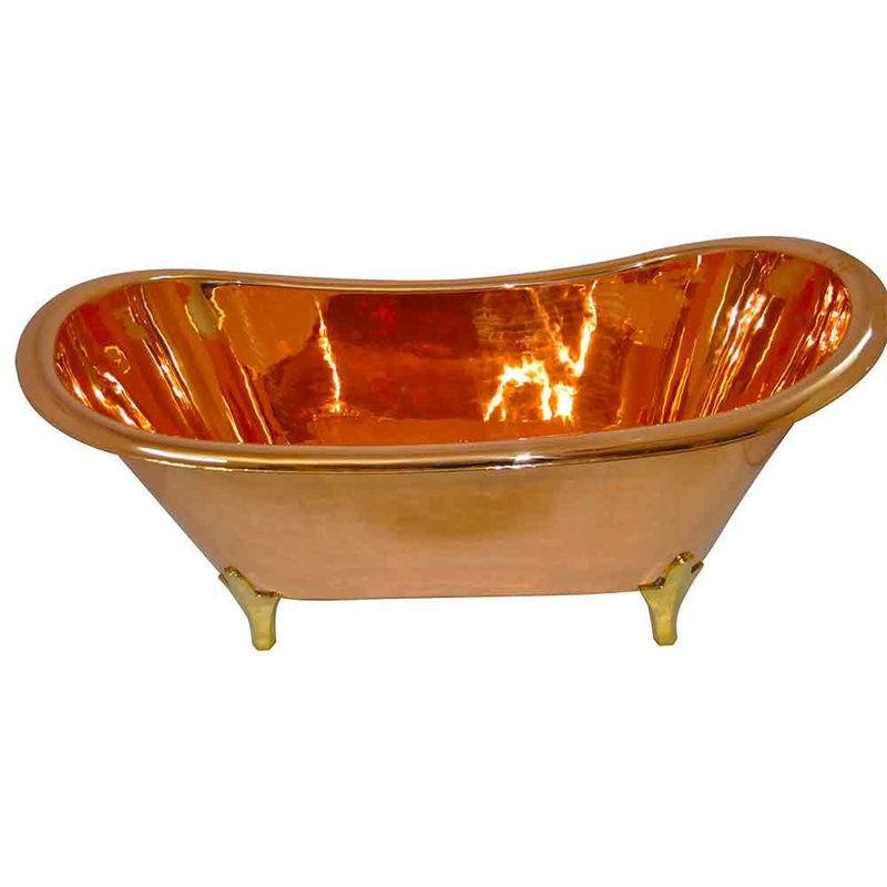 Copper Bathtub 1650mm x 787mm Freestanding Soaking Copper Bathtub