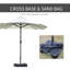 Parasol rectangulaire double face extérieure avec protection UV et manivelle