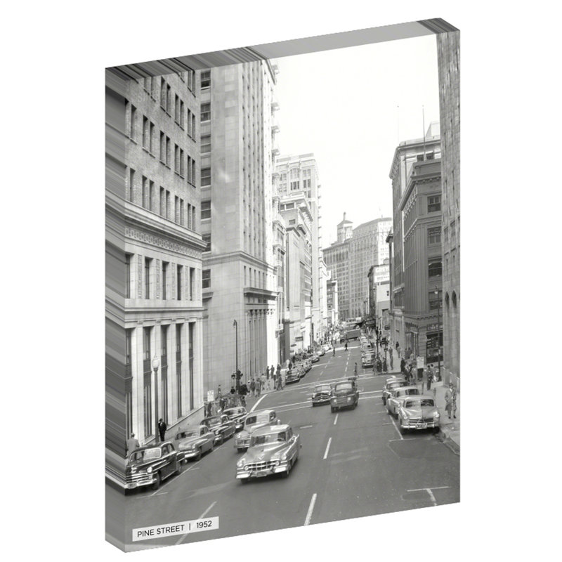 Pine Street, historique de San Francisco - reproduction de photo sur toile tendue, H 40 po x l 30 po x 1,5 po