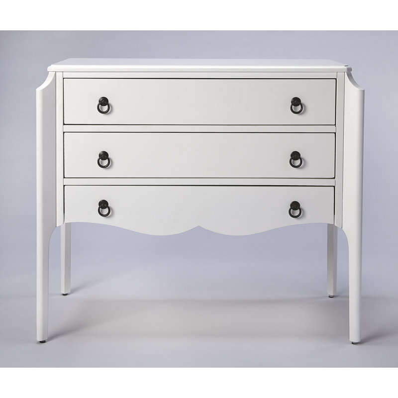 Wilshire 3 Drawer Accent Chest, White