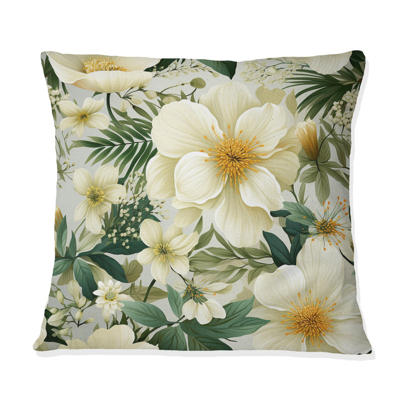 Coussin Boho Botanical Oasis Palm III - Tropical, H 16 po x l 16 po