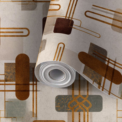 Papier peint auto-adhésif à motif géométrique à motif géométrique à motif géométrique à motifs géométriques auto-adhésifs et amovibles 17,7 po x 118 po (45 x 300 cm)