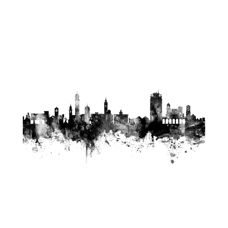 Lugano, Switzerland In Black And White by Michael Tompsett - Wrapped Canvas Gallery-Wrapped Canvas Giclée