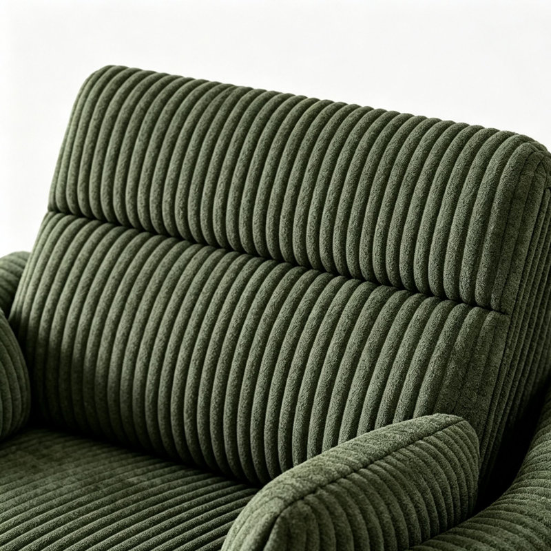 Fauteuil inclinable électrique moderne en velours côtelé de 133 cm de large avec coussins décoratifs et ports de chargement