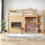 Lit mezzanine simple peu encombrant, maisonnette rustique en bois aggloméré pour maison compacte