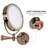 OVENTE 9" Lighted Wall Mount Makeup Mirror with 1X/7X Magnification, Double Sided Magnifying Bathroom Mirror, LED Glow Light, 360° Swivel Design, Extendable Folding Arm, Antique Brass MPWD3185AB1X7X-1674031900