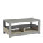 Table basse moderne avec option de fixation murale, couleur gris et travertin, 35,4 x 14,6 x 14,6 pouces | 100% panneau de particules enduit de mélamine, épaisseur: 0,7 pouce | Nombreuses tablettes pour le rangement et le style, design élégant-38008679