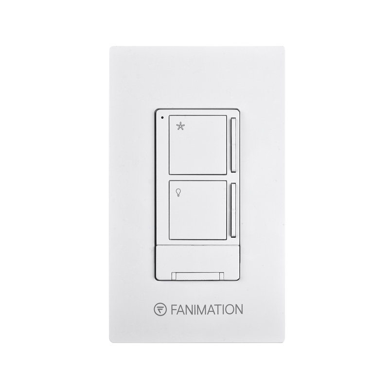 Ceiling Fan Wall Control with Receiver - 3 Speed Fan and Light - White