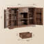 Buffet de style champêtre de 116 cm de large avec tiroir et étagères réglables, meuble de rangement pour cuisine-342289205-446850456