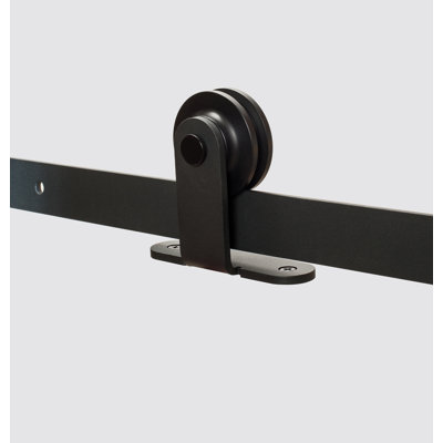 Steel Sliding Rolling Barn Door Hardware Kit for Single Wood Doors with Routed Floor Guide
