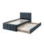 Tête de lit gigogne pleine grandeur incontournable de style contemporain avec tête de lit tapissier en lin gris anthracite et lit gigogne avec lit gigogne