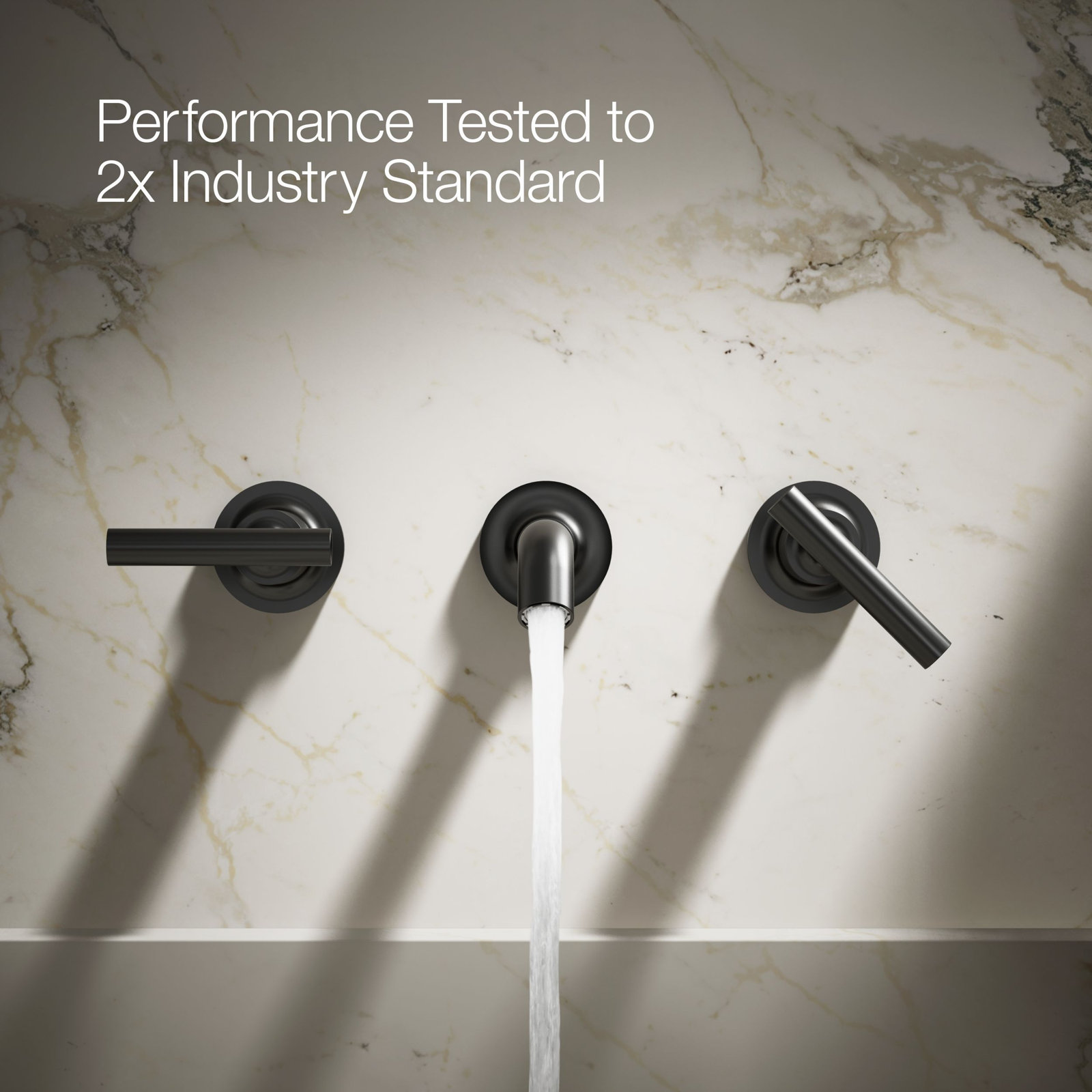 Purist Wall-Mounted Bathroom Faucet, Lever Handle, Matte Black
