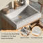 Meuble-lavabo suspendu moderne de 61 cm (24 po) avec lavabo simple, grain de bois vertical, chêne naturel