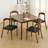 Nut-brown Square Solid Wood Dining Table