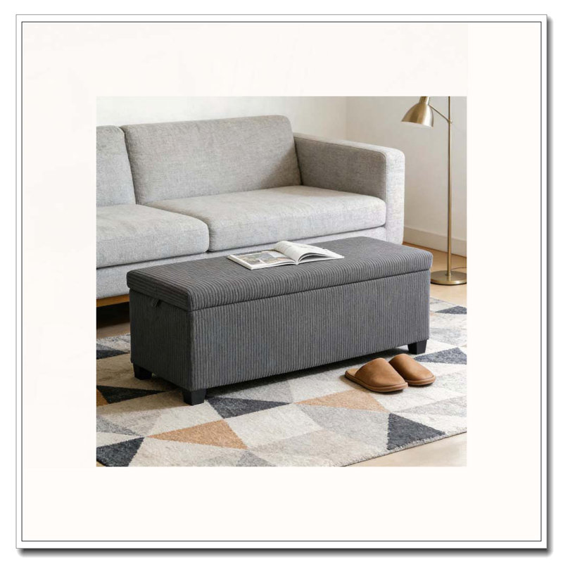 Repose-pieds avec rangement et repose-pieds polyvalent et fonctionnel, Gris