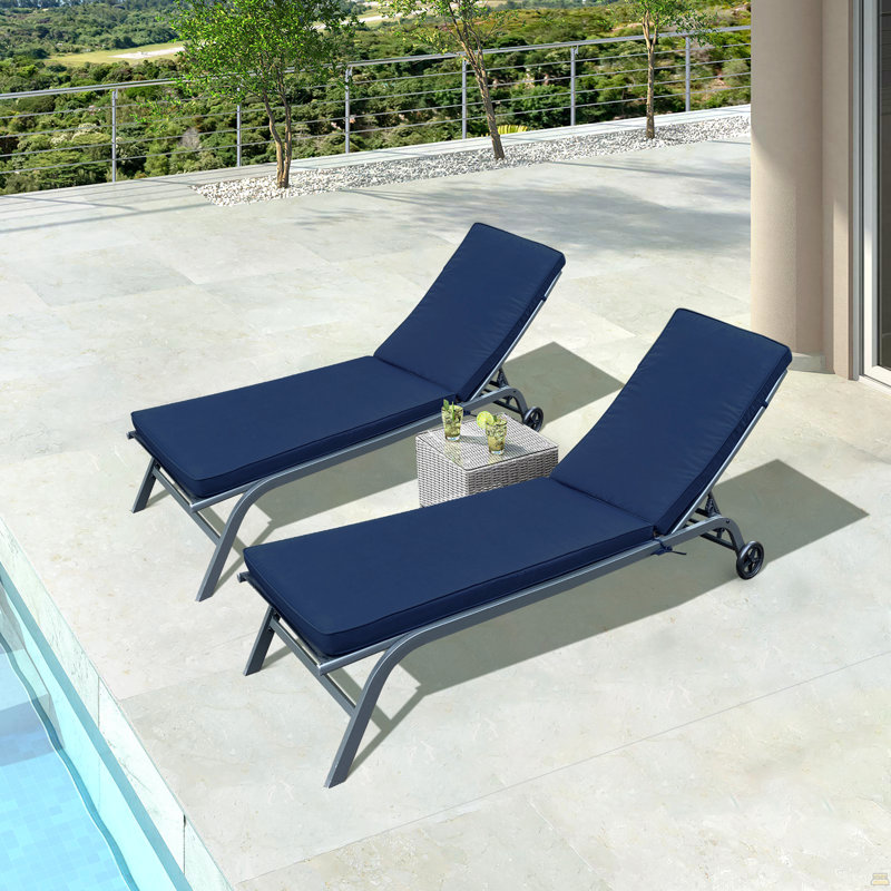 Ensemble de 2 coussins de chaise longue pour l'extérieur