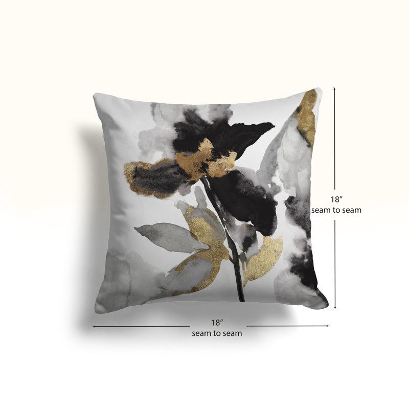 Coussin décoratif noir et or