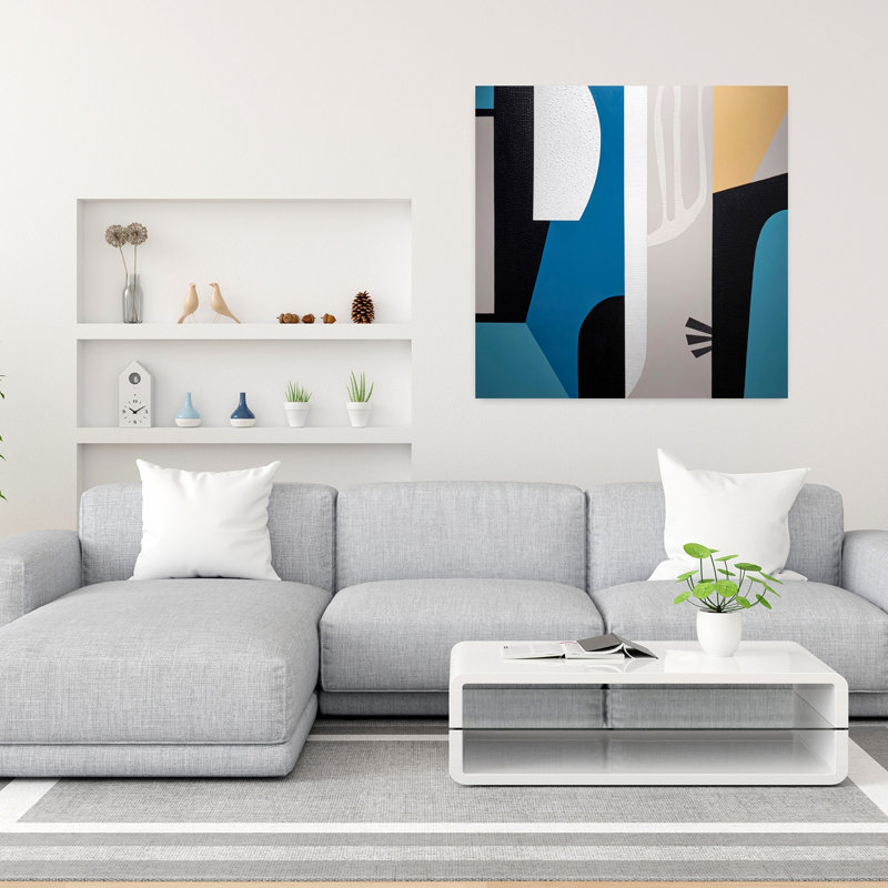 Intérieur et extérieur II, art abstrait contemporain, H 36 po x l 36 po