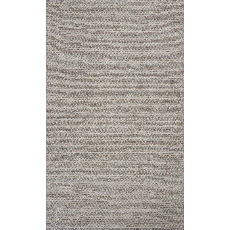 Mikaiyah Solid Color Machine Made Rectangle 5' x 7' Wool Area Rug in Natural Wool