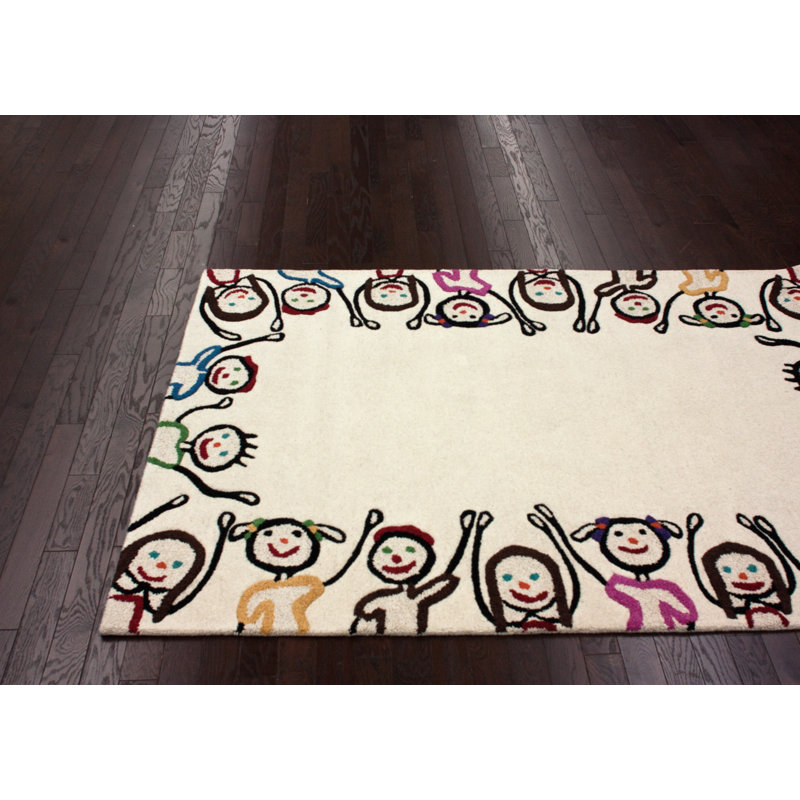 Tapis ivoire pour enfants KinderLOOM, Rectangle 3 pi 6 po x 5 pi 6 po