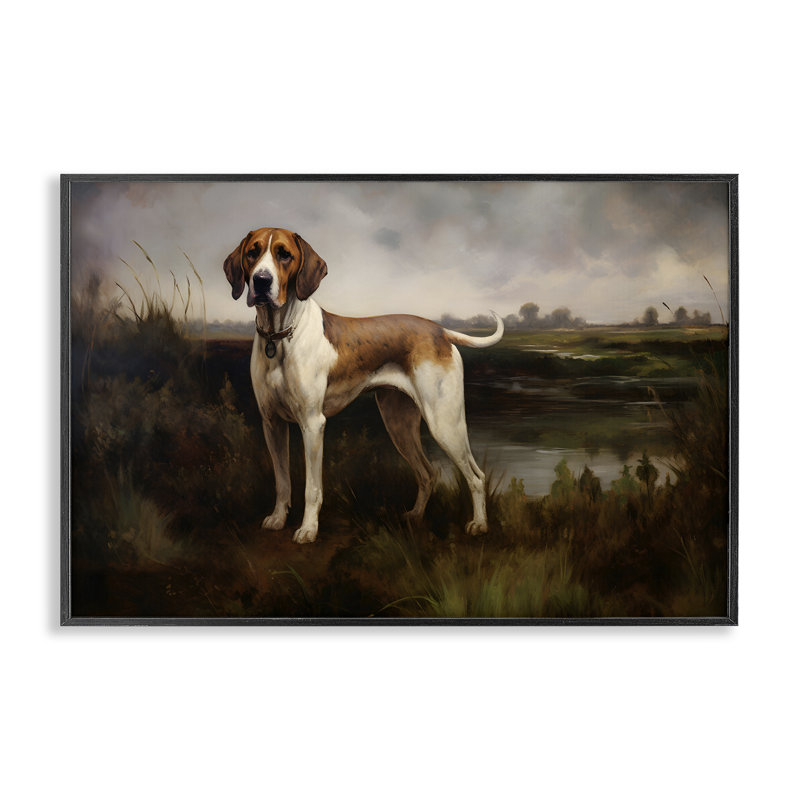 «On The Hunt», art de la giclée par Petal Prints Design, Giclée encadrée noir minuit, H 20 po x l 30 po