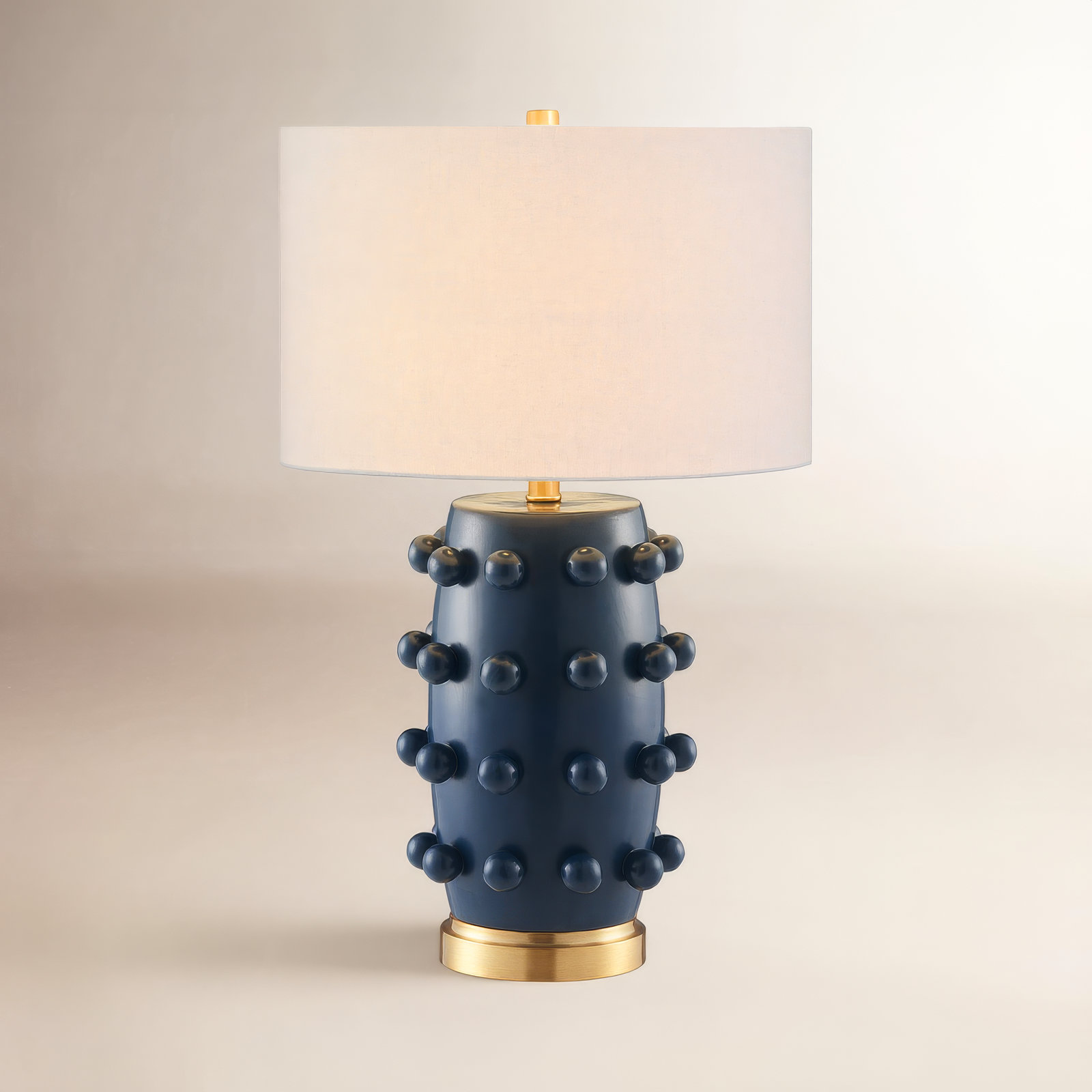 Jacqueline Table Lamp, Matte Navy/Gold