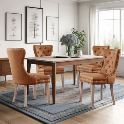 Senetria Faux Leather Wing Back Dining Chairs