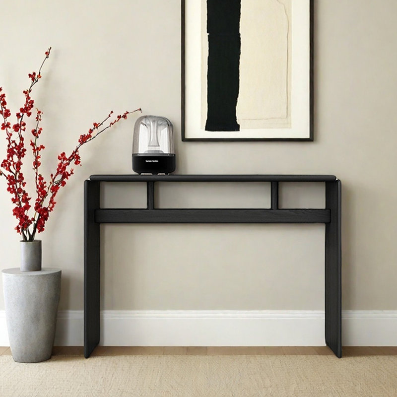 Table d'entrée en chêne massif de style Wabi-Sabi, H 31,5 po x l 47,2 po x P 11,8 po