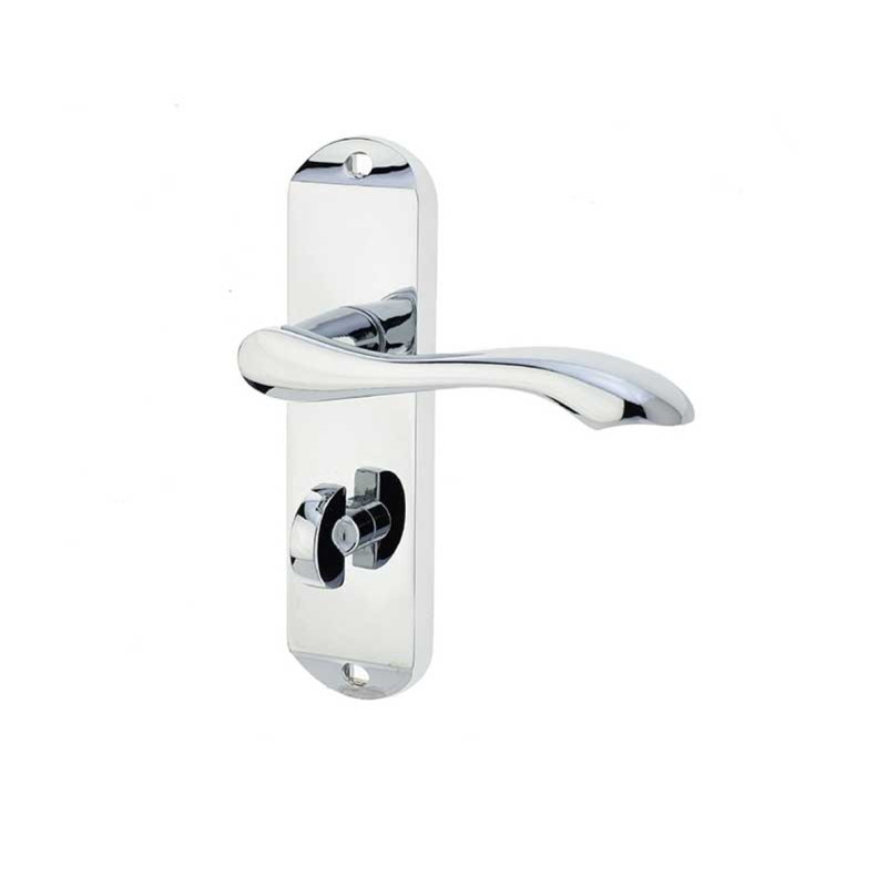 Broadway Privacy Door Handle, Polished Chrome