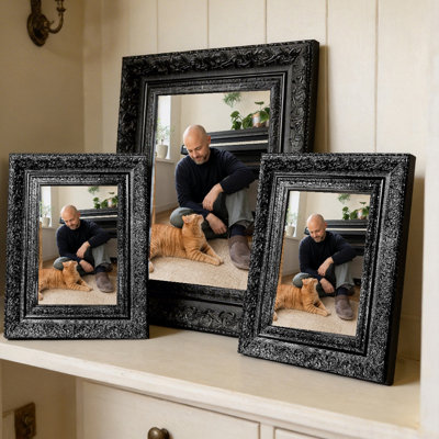 5" x 7" Black 3 PCS Timeless Picture Frame for Wedding Photo Display