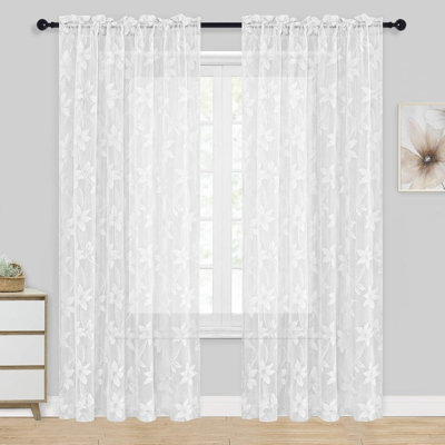 Rideaux transparents avec passe-tringle 2 panneaux