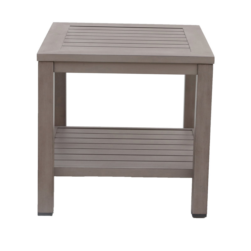 Rust - Table d'appoint en aluminium multicolore avec tablette, de forme carrée, l 23 po de largeur, profonde, 21,5 po de hauteur, 19 lb, idéale pour les déjeuners de patio et les réceptions, couleur, 23,68 po de profondeur, largeur, 22,11 po de hauteur,