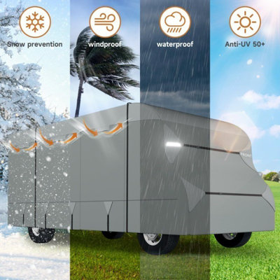 Class C RV Cover 7 Layers Top Anti-UV Windproof Ripstop Class C Travel Trailer Cover,fits 23-26ft