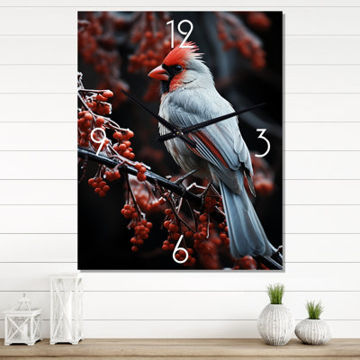 Coral Brid In Winter II - Animaux très horloges murales