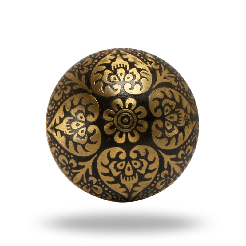 Paquet multiple de poignées champignon 1,6 po Mehndi, Or / noir