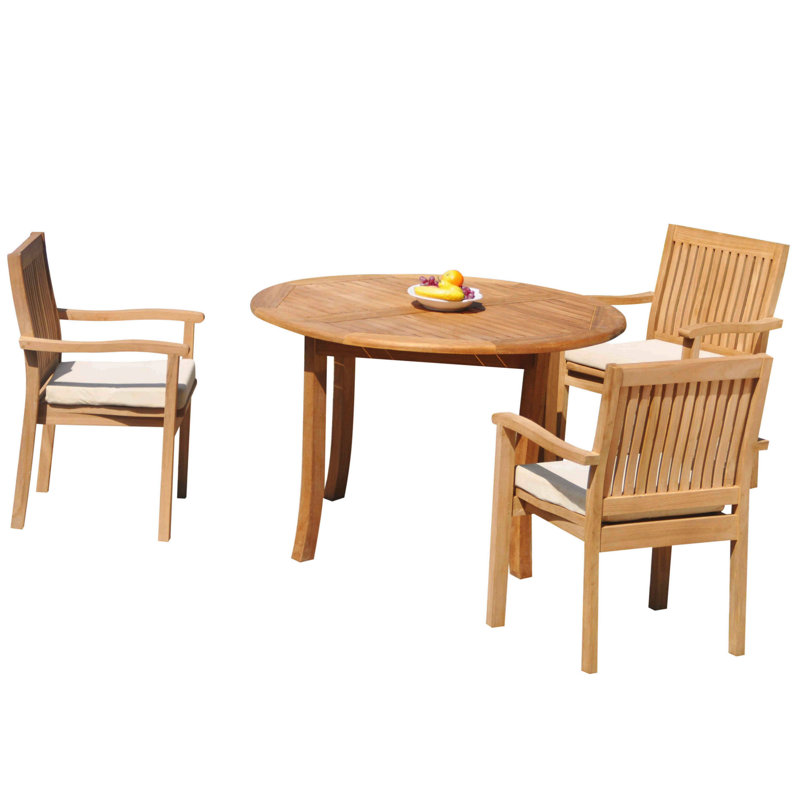 Ensemble de salle à manger en teck Mashburn, L 48 po x l 48 po x H 30,5 po, 6