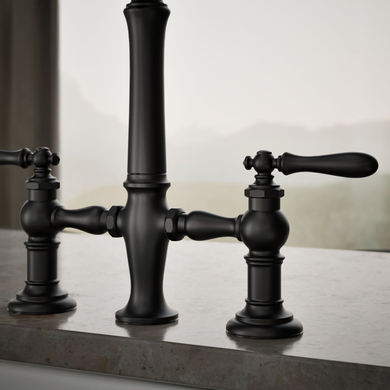 Artifacts® Bridge Faucet, Matte Black, Lever Handle