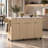 White 55.5" Rolling Fluted Kitchen Island-884086264