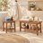  20" W Teak Shower Bench, Teak Shower Stool & Shower Chair with Storage Shelf and Adjustable Non-Slip Feet-882222405
