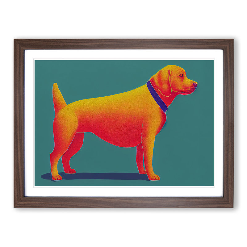 Dog Vol.6 - Framed Print, 46cm H x 64cm W x 2cm D, Walnut