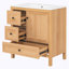 Meuble-lavabo 30 po avec lavabo en céramique, pieds en bois massif