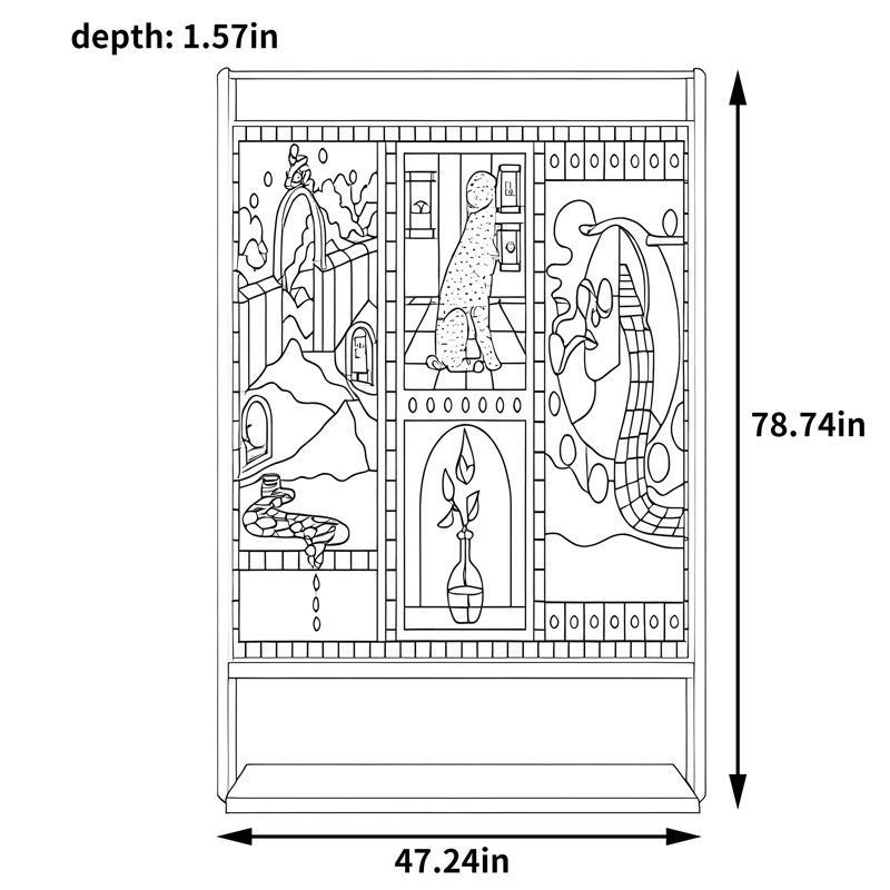 Cloison Niche Art, H 78,74 po x l 47,24 po x P 1,57 po