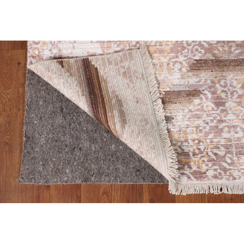 Tapis indien fait à la main à motif abstrait 6 x 9