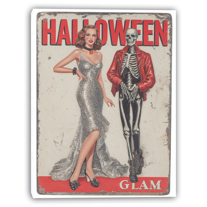 «Halloween Glam Show», art mural sur toile tendue, H 40 po x l 30 po